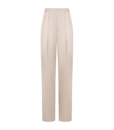 Tom Ford Silk Tailored Trousers In Neutral