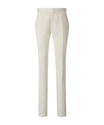 Tom Ford Silk Tailored Trousers In White