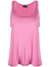 Tom Ford Logo-patch Silk Tank Top In Pink