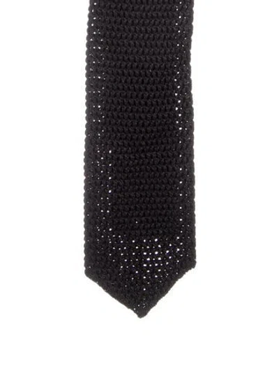 Pre-owned Tom Ford Silk Textured Tie In Black