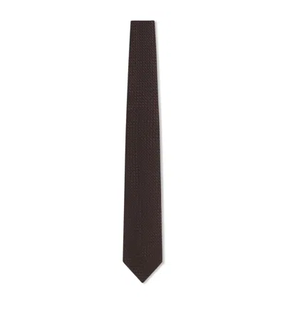 Tom Ford Silk Textured Tie In Blue