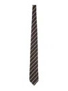 Tom Ford Diagonal Striped Silk Tie With Refined Texture In Brown