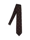Tom Ford Slim Polka Dot Ties With Pointed Tip In Brown