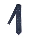 Tom Ford Navy Silk Tie With White Polka Dots In Blue