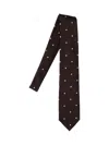 Tom Ford Slim Polka Dot Ties With Pointed Tip In Brown