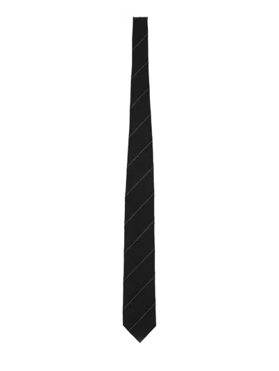 Tom Ford Diagonal Striped Silk Tie Design In Black