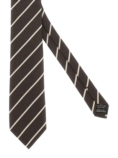 Tom Ford Silk Tie In Brown