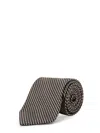 Tom Ford Patterned Silk Tie In Brown