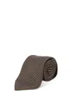 Tom Ford Patterned Silk Tie In Brown