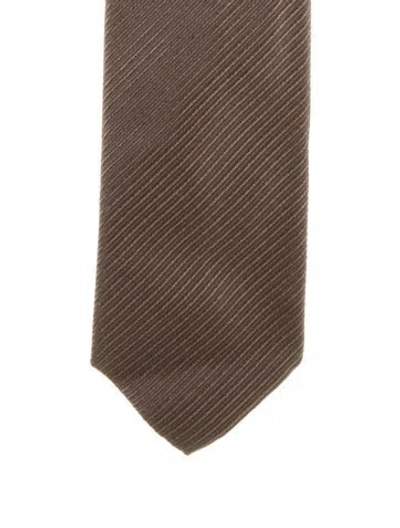 Pre-owned Tom Ford Silk Tie In Brown