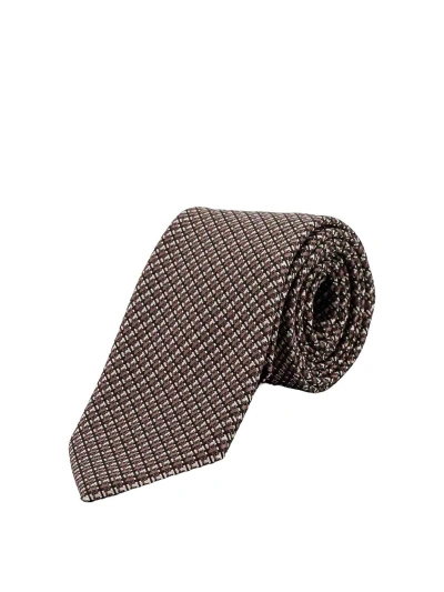 Tom Ford Silk Tie In Brown
