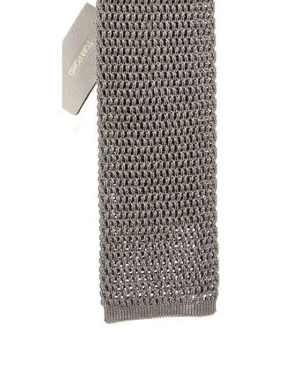 Pre-owned Tom Ford Silk Tie In Gray