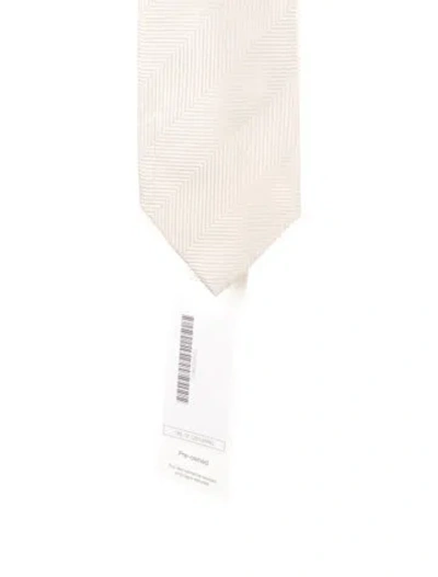 Pre-owned Tom Ford Silk Tie In Neutral