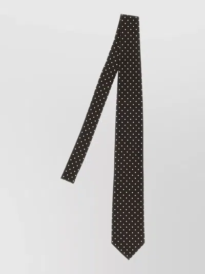 Tom Ford Silk Tie Polka Dot Pattern Design In Black