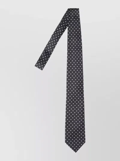 Tom Ford Silk Tie Polka Dot Pattern Design In Black