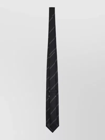 Tom Ford Silk Tie Regular Width Diagonal Stripe Design In Black