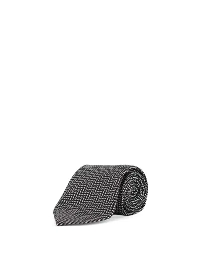 Tom Ford Silk Tie In Silver