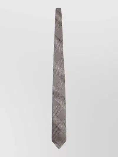 Tom Ford Silk Tie Slim Design Geometric Pattern In Brown