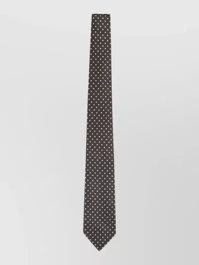 Tom Ford Silk Tie Slim Design Pointed Tip Polka Dots In Neutral