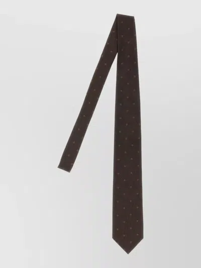 Tom Ford Silk Tie Slim Design Polka Dot Pattern In Brown