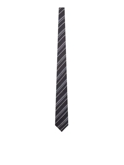 TOM FORD SILK TIE WITH DIAGONAL STRIPES