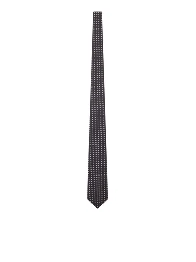 Tom Ford Silk Tie With Geometric Micro-motif In Blue