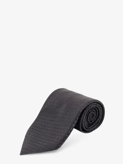 Tom Ford Silk Tie With Geometric Pattern In Black