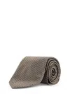 Tom Ford Silk Tie With Micro Pattern In Brown