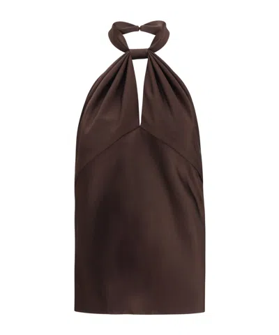 Tom Ford Silk Top In Brown