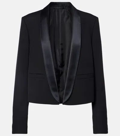 Tom Ford Silk-trimmed Wool Blazer In Black