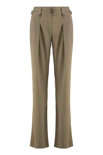 Tom Ford Silk Trousers In Brown