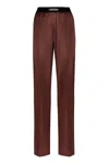 Tom Ford Pantaloni Pajama In Raso Di Seta Elasticizzato In Brown
