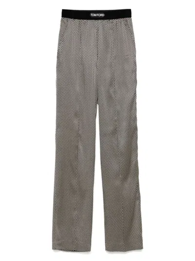 Tom Ford Silk Trousers In Gray