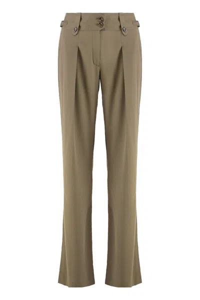 Tom Ford Silk Trousers In Green