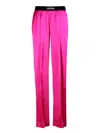 Tom Ford High-rise Silk-blend Satin Pants In Hot Pink