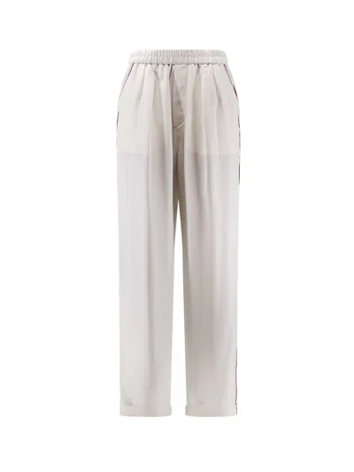 Tom Ford Silk Trousers In White