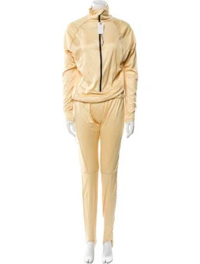 Pre-owned Tom Ford Silk Turtleneck Jumpsuit In Yellow