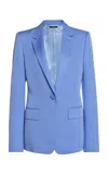 Tom Ford Silk Twill Blazer In Blue