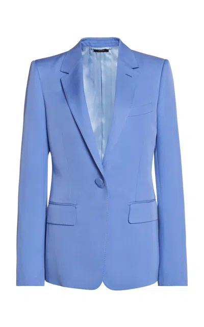 Tom Ford Silk Twill Blazer In Blue
