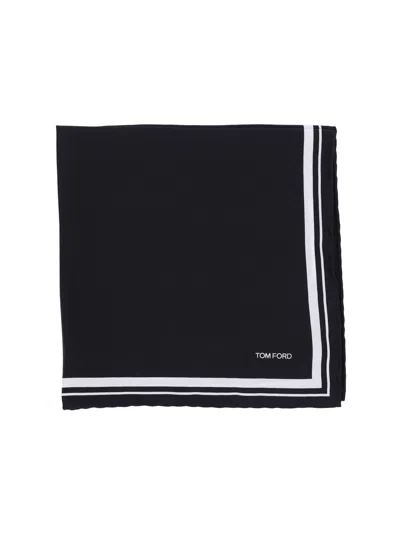 Tom Ford Silk Twill Pocket Handkerchief In Black