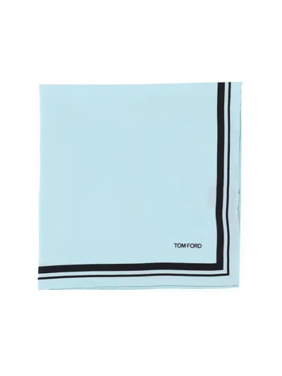 Tom Ford Silk Twill Pocket Handkerchief In Blue