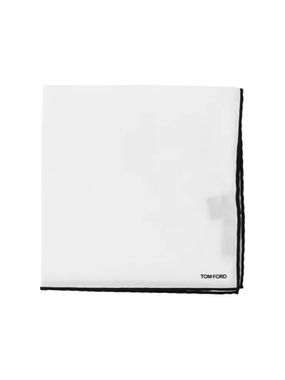 Tom Ford Silk Twill Pocket Handkerchief In White