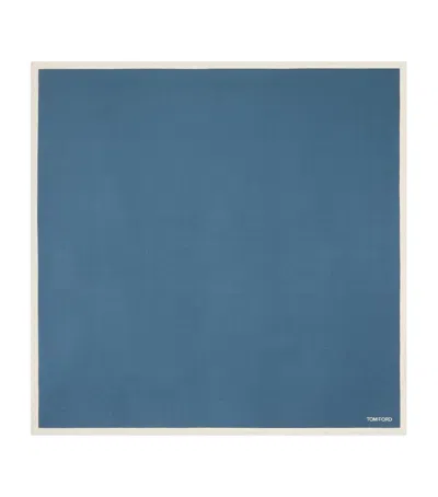 Tom Ford Silk Twill Pocket Square In Blue