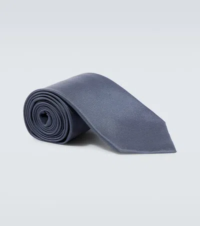 Tom Ford Silk Twill Tie In Gray