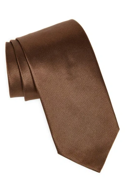 Tom Ford Silk Twill Tie In Brown