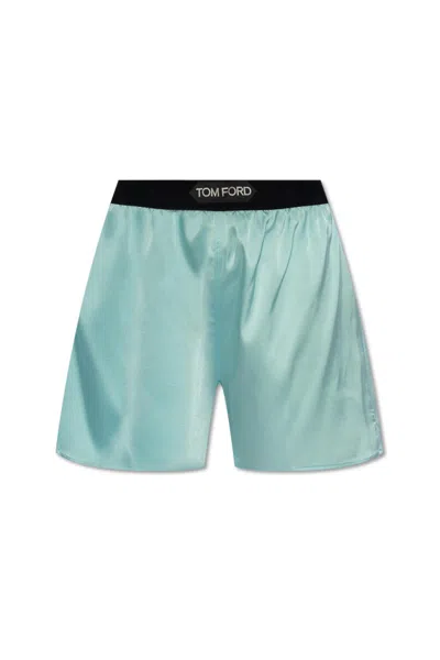Tom Ford Silk Underwear Shorts In Blue