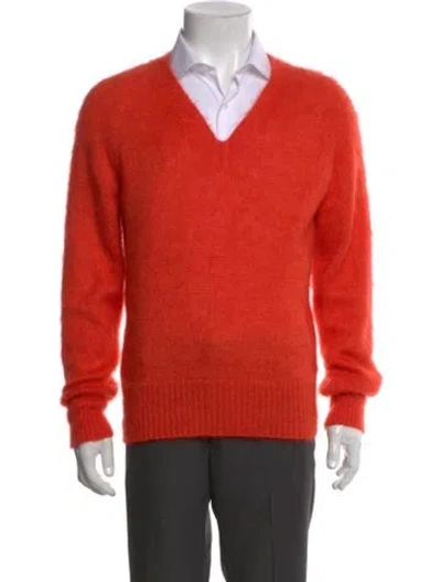 Pre-owned Tom Ford Silk V-neck Cardigan In Orange