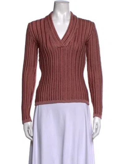 Pre-owned Tom Ford Silk V-neck Sweater In Pink