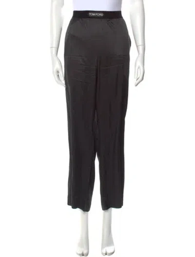 Pre-owned Tom Ford Silk Wide Leg Pants In Black