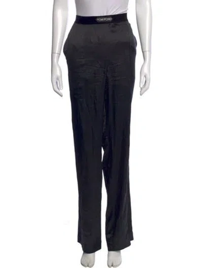 Pre-owned Tom Ford Silk Wide Leg Pants In Black